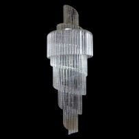 Hoher Kronleuchter "Wasserfall" aus Kristallprismen