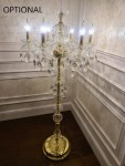 6-armige Lampe verziert mit großen Mandeln aus klarem Kristallglas