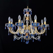Chateaufarbene Kristalllüster aus getäfeltem Kunstglas "GOLD & COLOR"