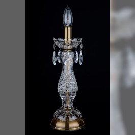 1 Glühbirne Kristall Design Tischlampe mit geschliffenen Mandeln ANTIK