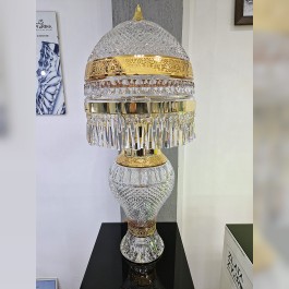 Hohe Tischlampe mit Diamantschliff von BACCARAT