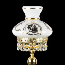 Detail der Verzierung "Dame und Herr" - aufgetragene 24K Goldschicht mit Hilfe von gebranntem Goldamalgam