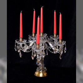 Kerzenhalter aus Swarovski-Glas mit 6 Kerzenbirnen und Kristallmandeln