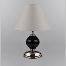 1 Glühbirne schwarzes Glas Tischlampe mit dem weißen Lampenschirm