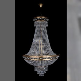 Großer brauner Strass-Kronleuchter in Form eines Korbes