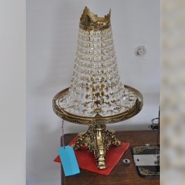 1 Glühbirne Messingguss Strass Kristall Tischlampe