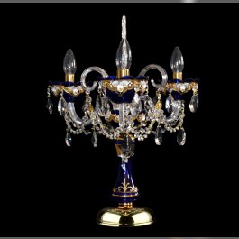 Dekorative Tischlampe aus blauem Glas „Königsblau“