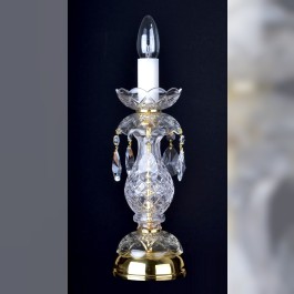 1 Glühbirne Kristall Design Tischlampe mit geschliffenen Mandeln