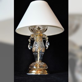 Kristall Tischlampe mit dem Lampenschirm mit Goldmalerei verziert