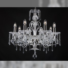 Silberner 8-armiger böhmischer Baccarat-Kronleuchter