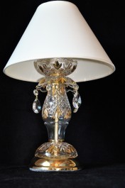 Kristall Tischlampe mit dem Lampenschirm mit Goldmalerei verziert