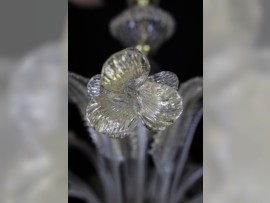 Mohnblume aus Glas mit Goldflocken