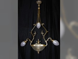 Jugendstil-Kronleuchter mit Laternen