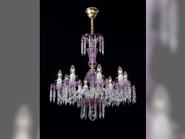 8-armiger-Kristall-Kronleuchter in Lila (Amethyst)