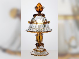 Murano-Tischleuchte mit Lampenschirm aus zweifarbigem Glas