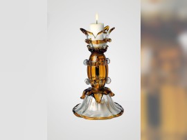 Kerzenhalter aus Muranoglas in zweifarbiger Ausführung
