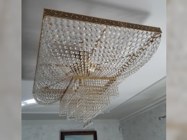 Rechteckiger Kronleuchter Grundriss (Rahmen) aus massivem Messing