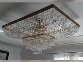 Rechteckiger Kronleuchter Grundriss (Rahmen) aus massivem Messing