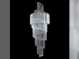 Hoher Kronleuchter "Wasserfall" aus Kristallprismen