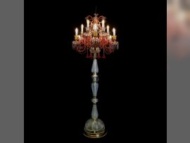 Hohe Baccarat Stehleuchte aus dreifarbigem geschliffenem Glas