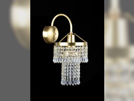 Wandleuchte in Form eines STRASS-Korbs – mattes Messing, passend zu den Kronleuchtern, 18 x 41 cm / 1 Glühbirne, Artikelnummer N-7110-1-ZM
