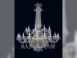 Großer silberner Strass-Kristall-Kronleuchter