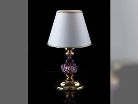 Lila Kristall-Tischlampe mit Schirm