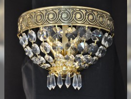 Aufputz-Wandkorb mit passendem Messinggussband - 2 Glühbirnen