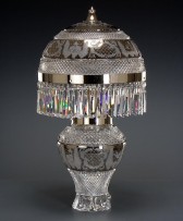 Luxuriöse dekorative Kristall-Lampe glänzend silber (Pt)