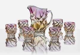 Luxuriöses Trinkglas - lila Krug und Gläserset