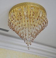 Murano-Kronleuchter mit einer Metallplatte mit Strahlern