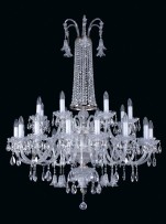 Großer Hochzeitskronleuchter mit geschliffenen Kristallglocken, 24 Glühbirnen