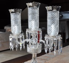 Baccarat Kristall-Tischlampe mit drei Vasen - detail