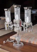 Baccarat Kristall-Tischlampe mit drei Vasen