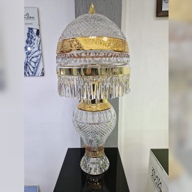 Hohe Tischlampe mit Diamantschliff von BACCARAT