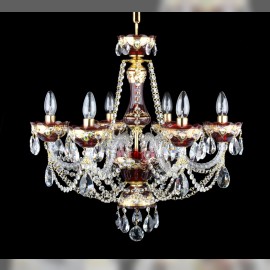 6 Ruby-Glühbirnen, Glasarme in Seiloptik
