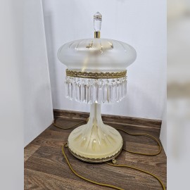 Lampe aus massivem, sandgestrahltem Glas mit tiefen, von Hand geschliffenen