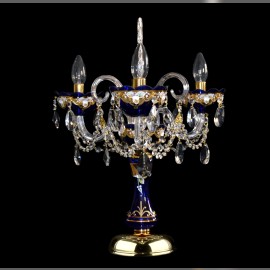 Dekorative Tischlampe aus blauem Glas „Königsblau“