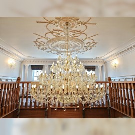 Große Strass-Kronleuchter mit Glasarmen für Eingangsbereiche