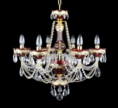 6 Ruby-Glühbirnen, Glasarme in Seiloptik