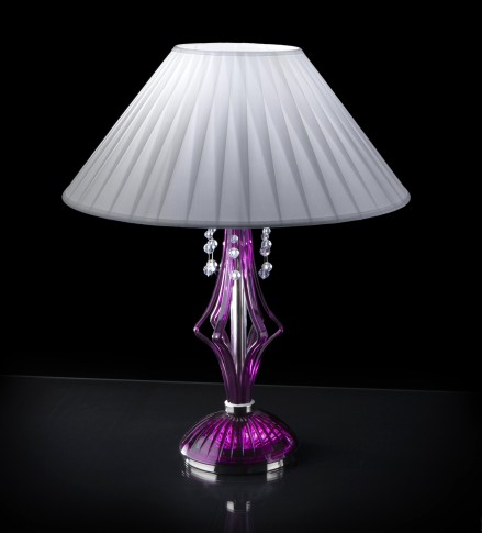 Lila (Fuchsia) Kristall Tischlampe