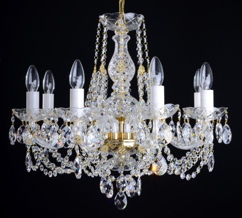8-armiger Kristallkronleuchter mit Swarovski-Kristallmandeln