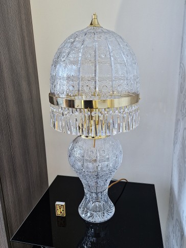 Luxuriöse, große Kristall-Tischlampe