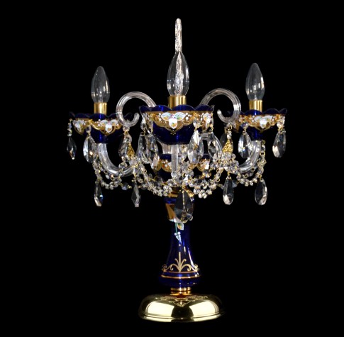 Dekorative Tischlampe aus blauem Glas „Königsblau“