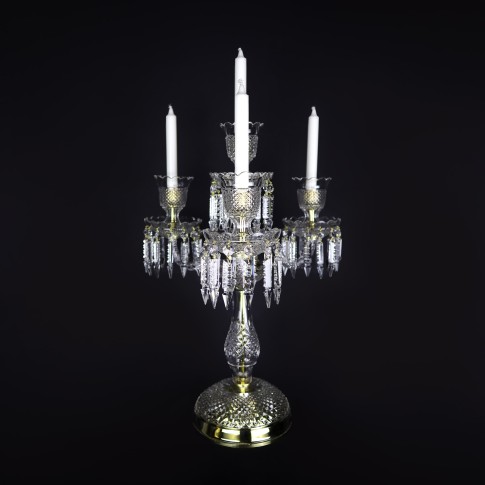 Luxuriöser Kerzenständer aus Kristall im Bohemia Baccarat-Stil