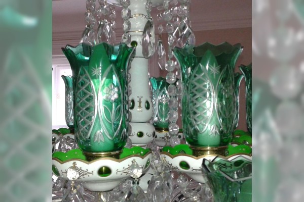 Beleuchtungsvasen - Grünes überfangenes Glas