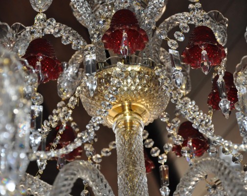 Rubinglas - Glocken im Baccarat-Stil