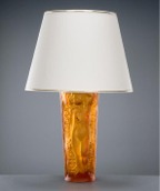 Oranžová stolní lampa (ambrové sklo)