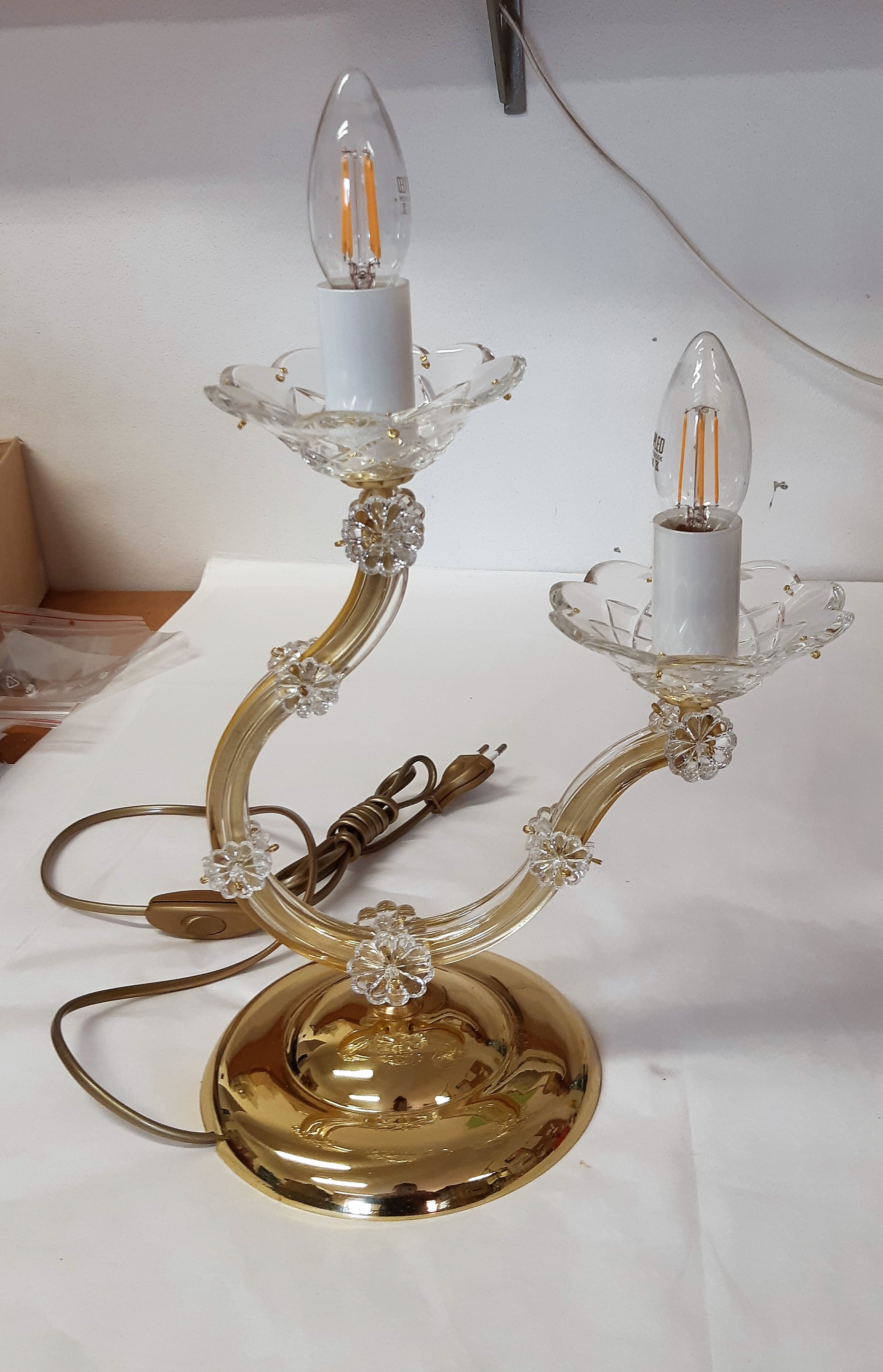 Redesigned Theresian candlestick for an electric table lamp